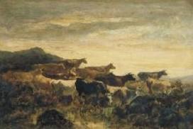 Narcisse Virgilio Diaz Zonsondergang met koeien Germany oil painting art